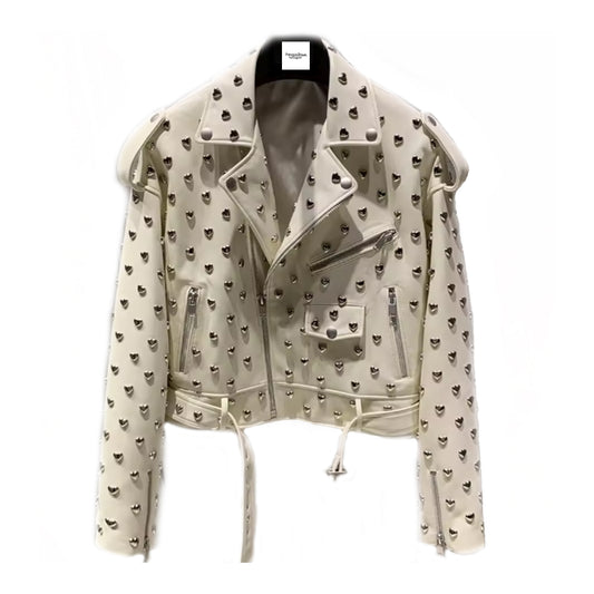 The Ivory Luxe Heart Los Angeles Jacket