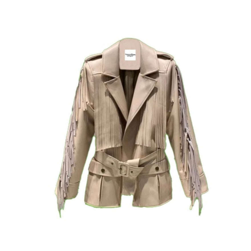 Fringe Tassel Leather Jacket