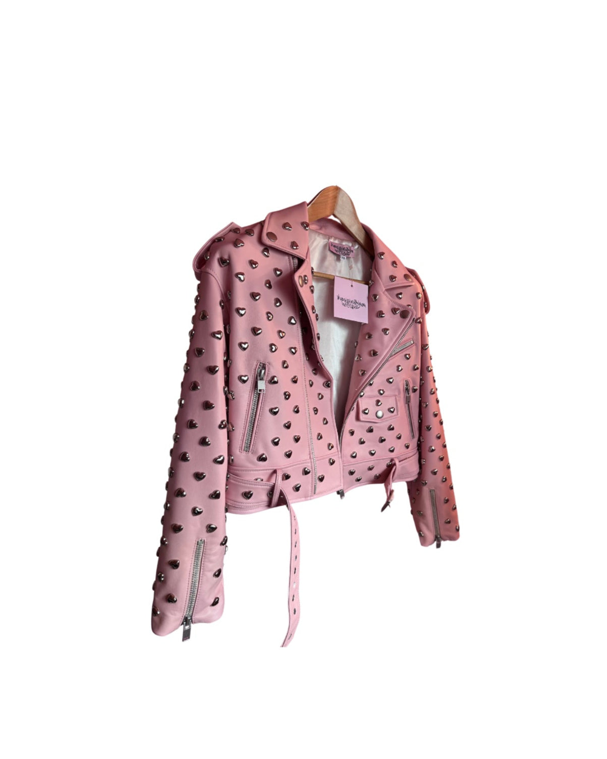 Bucklehunny Luxe Heart Rivet Sheepskin Jacket
