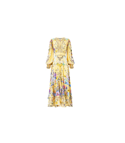 Brigitte Dress Yellow Silk Maxi Dress