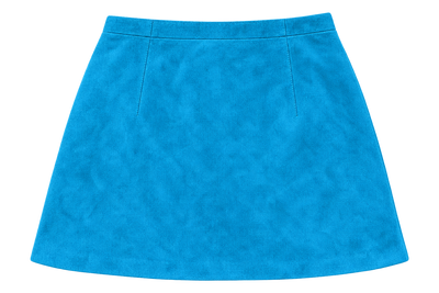 Let's Go to Paris in the Fall - Skirt Genuine Blue Suede (part of a set)
