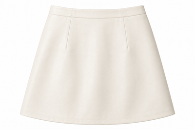Let's Go to Paris in the Fall - Skirt Genuine Sheepskin Ivory (part of a set)