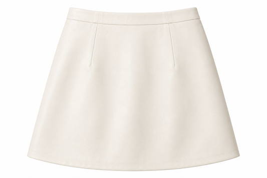 Let's Go to Paris in the Fall - Skirt Genuine Sheepskin Ivory (part of a set)