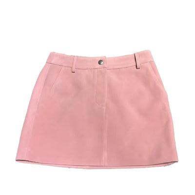 Lost In Marfa - Pink Suede Mini Skirt