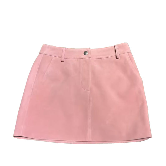Lost In Marfa - Pink Suede Mini Skirt