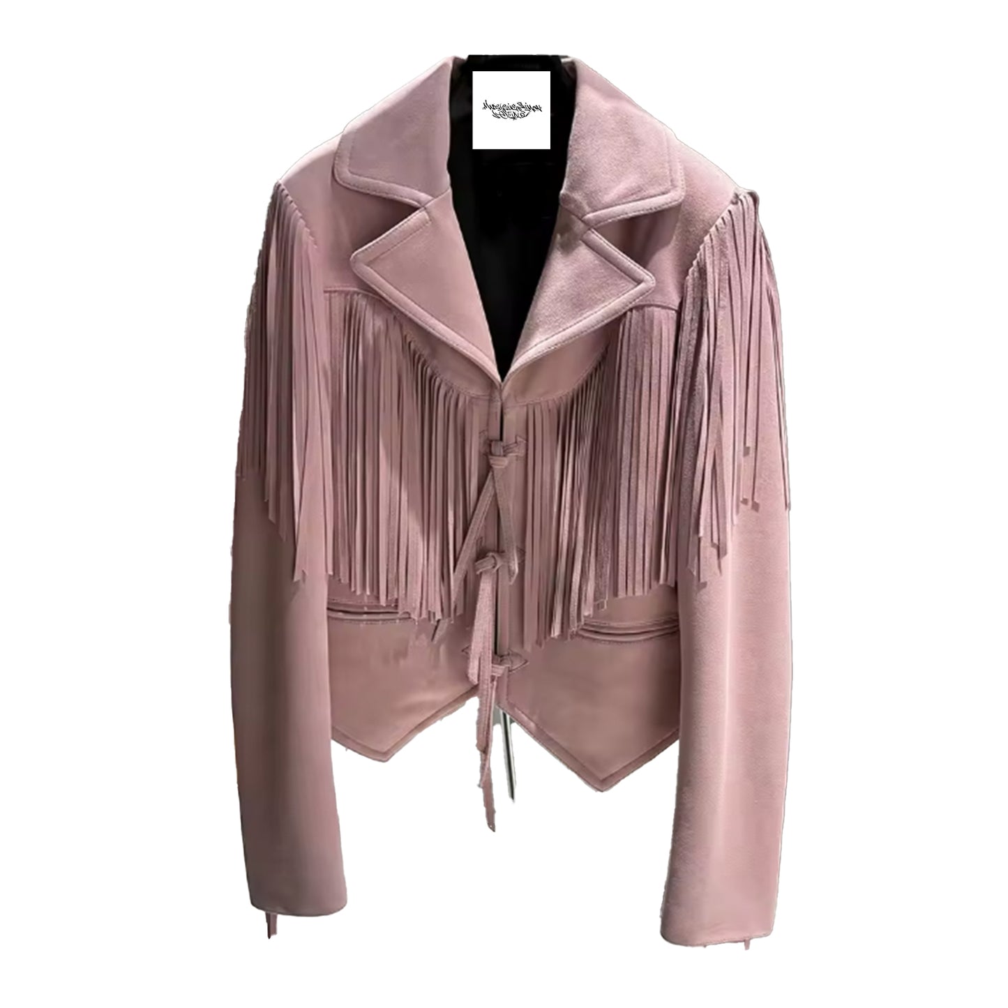 Planetary Play Texas Sky Pink Suede Fringe Jacket