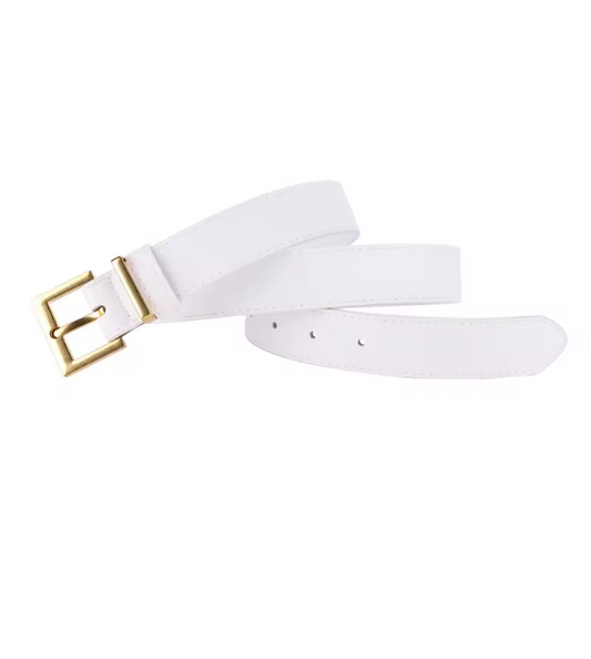 White Leather Belt