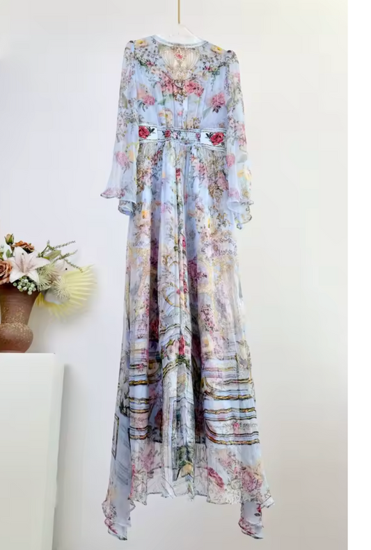 Arpeggio Blue Silk Gown