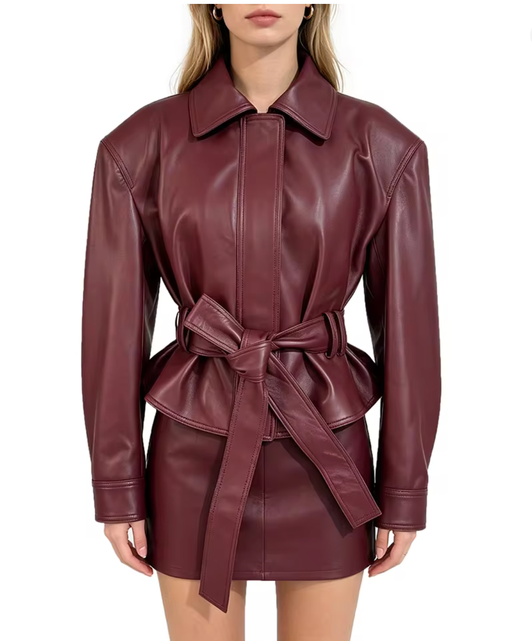 Madeleine Simon Studio Skirt Set Burgundy