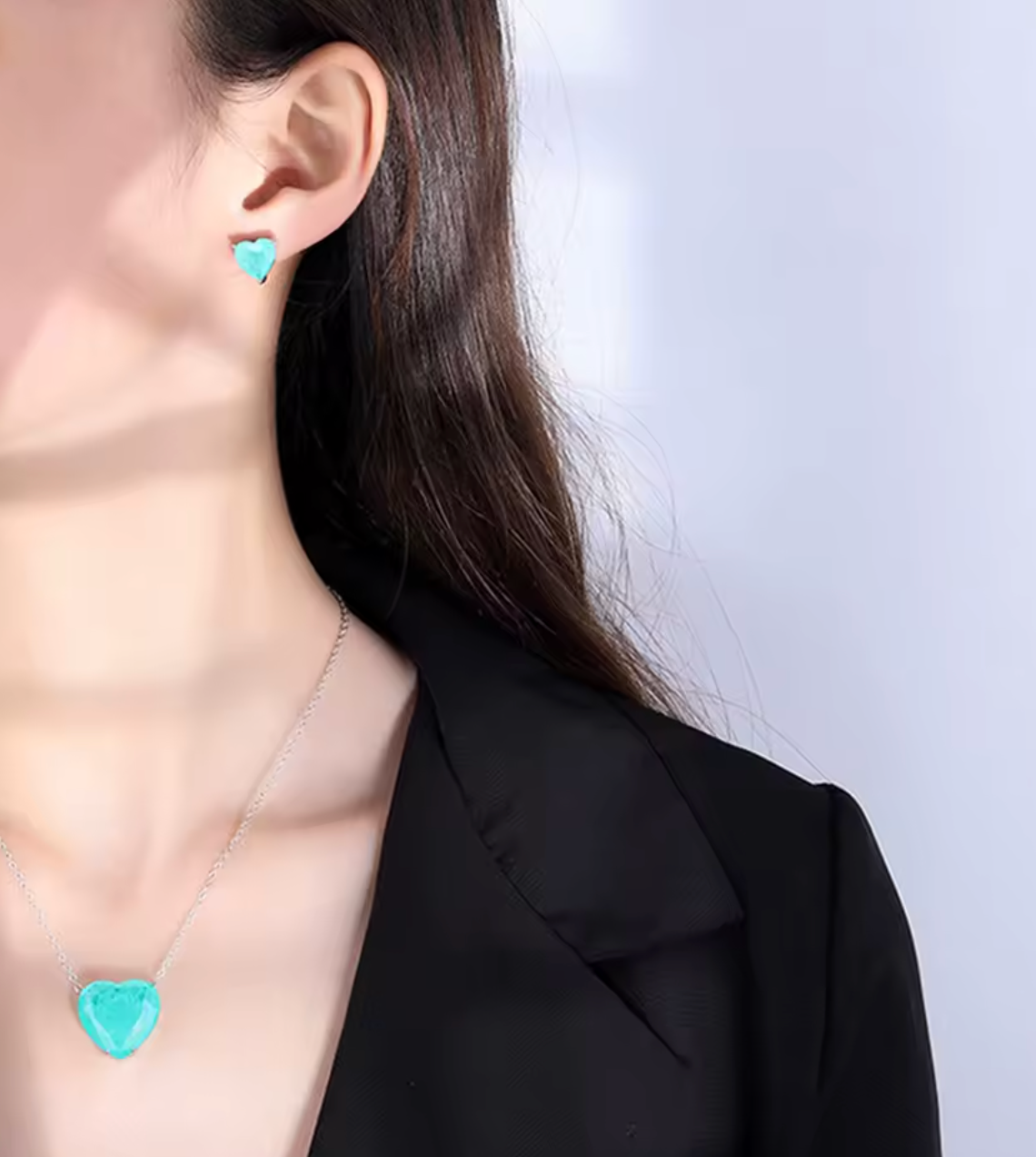 Blue Paraiba Heart Necklace