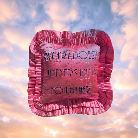 My Art Doesn't Understand You, Either Pink Cloud Jacquard Pillow